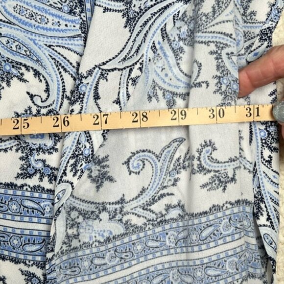 Michael Kors 3-Ring Flutter Top, Blue and White Florals, Size 3X - Picture 6 of 8